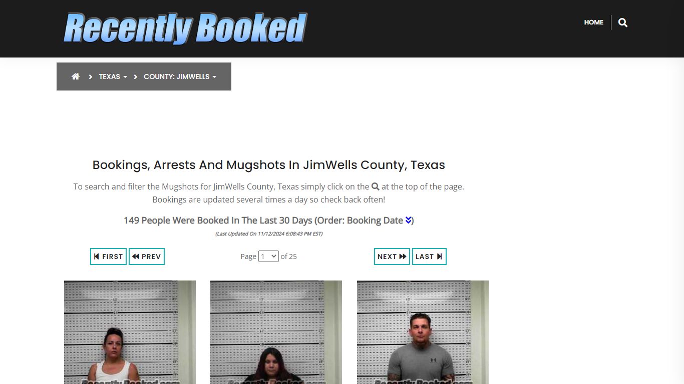 Bookings, Arrests and Mugshots in JimWells County, Texas - Recently Booked