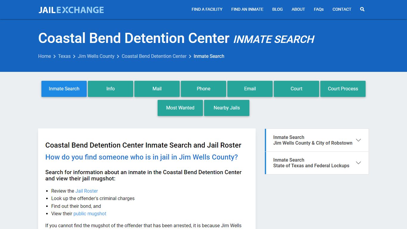 Coastal Bend Detention Center Inmate Search - Jail Exchange